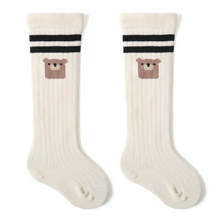 

【Ready Stock】 1 Pair Cartoon Baby Socks Children Breathable Knee Length Socks Solid Color Sock