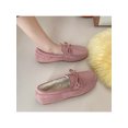 thumbnail image 4 of Oucaili Women Plush Warm Moccasin Slip On Slipper Flats Comfortable Casual Winter Outdoor Shoes, 4 of 7