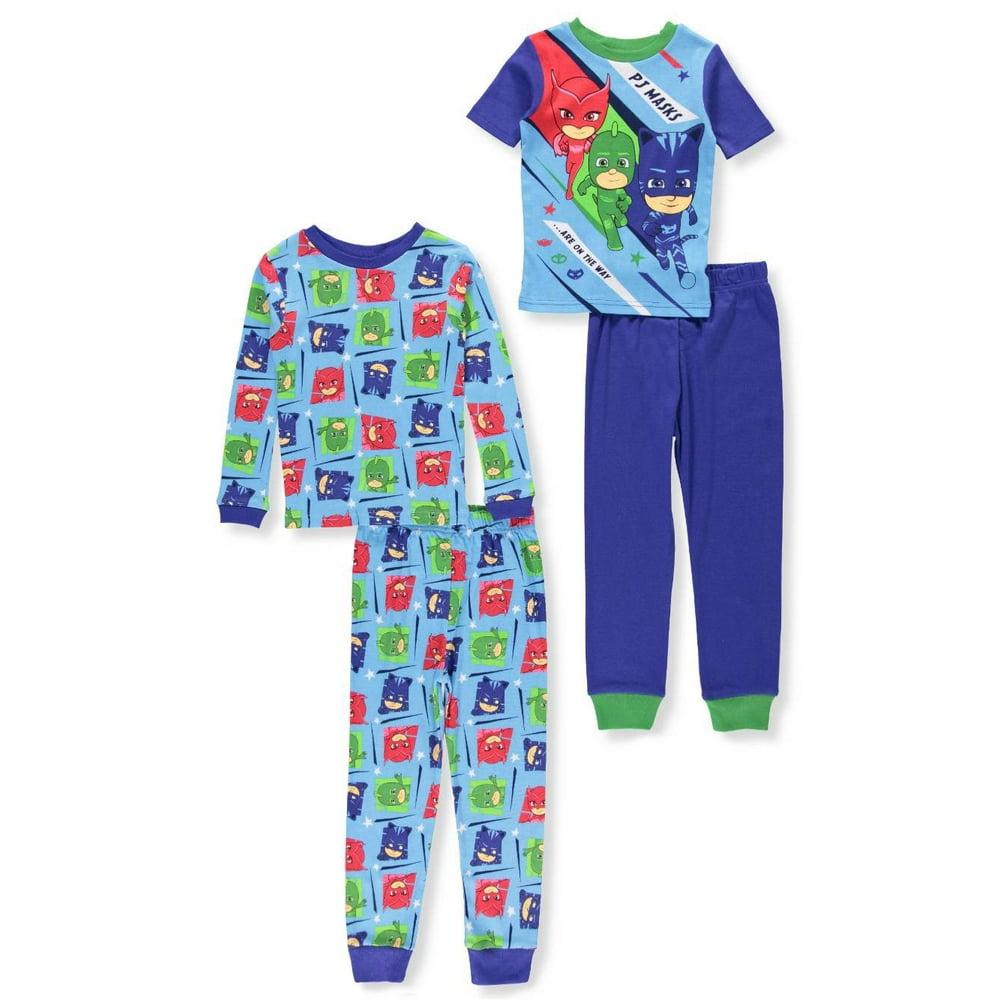 PJ Masks - PJ Masks Boys' Big 4-Piece Cotton Pajama Set, Multi ...