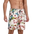 thumbnail image 2 of Balery Watercolor Floral With Butterflies Pantalones cortos de pijama de punto de algodón para hombre con cinturilla y bolsillos-XX-Large, 2 of 6