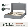 thumbnail image 3 of Amolife Full size Hydraulic Lift Storage Bed Frame with Wingback Headboard, Corduroy Upholstery, Gray, 3 of 9