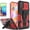 Red, variant on Galaxy A52 5G Case, Dual Layers [Combo Holster] And Built-In Kickstand Bundled with [Temerped Glass Screen Protector] Hybird Shockproof (Black)