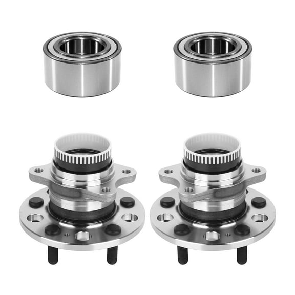 AutoShack Rear Wheel Bearings and Front Wheel Bearing Hub Assembly 5 Lugs with ABS Set Replacement for Kia Optima Sportage Rondo Cadenza Hyundai Tucson Azera 2010-2013 Sonata V6 FWD HUB030400606