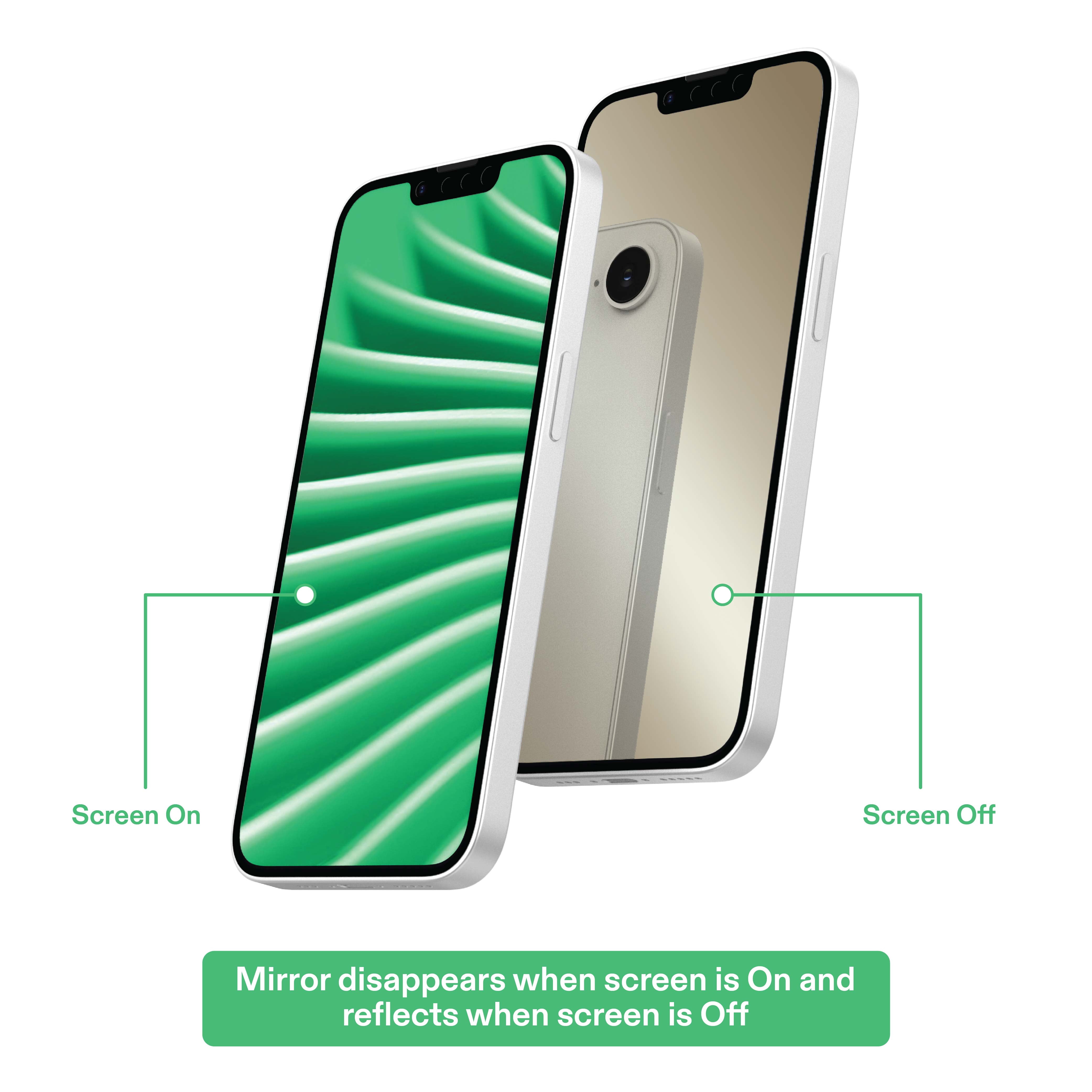 onn Mirror Glass Screen Protector for iPhone 17e / 16e / 14 / 13 / 13 Pro with Easy Application Tray - Gold Mirror Finish