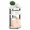 thumbnail image 4 of Furinno TURN-N-TUBE Night Stand, 3-Tier 23" Tall Oval Nightstand, Bedside Table with Open Shelving for Bedroom, Living Room, White, 4 of 5