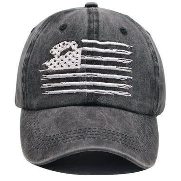 American Flag Trucker Hat, Adjustable USA Flag Car Baseball Cap Distressed Retro Wash for Men Women
