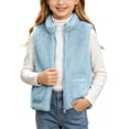 thumbnail image 2 of NAISIBABY Girls Fleece Vest,Zip-Up Mock Neck Stand Collar Sleeveless Jacket Warm Outerwear with Pockets Size 10, 2 of 9