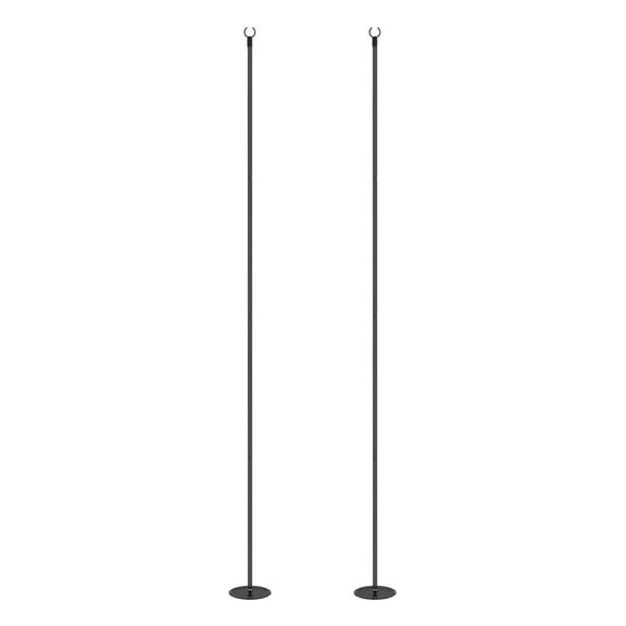 String Light Poles Outdoor, 2 Pack 10FT Steel Lighting Stand for Patio, Backyard, Wedding - Adjustable Height, Black
