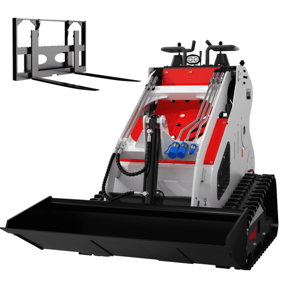 13.5 HP B&S Gasoline Engine Mini Skid Steer Track Loader, With Pallet Fork, With B&S Engine, Match Track Loader Attachments, EPA Certified