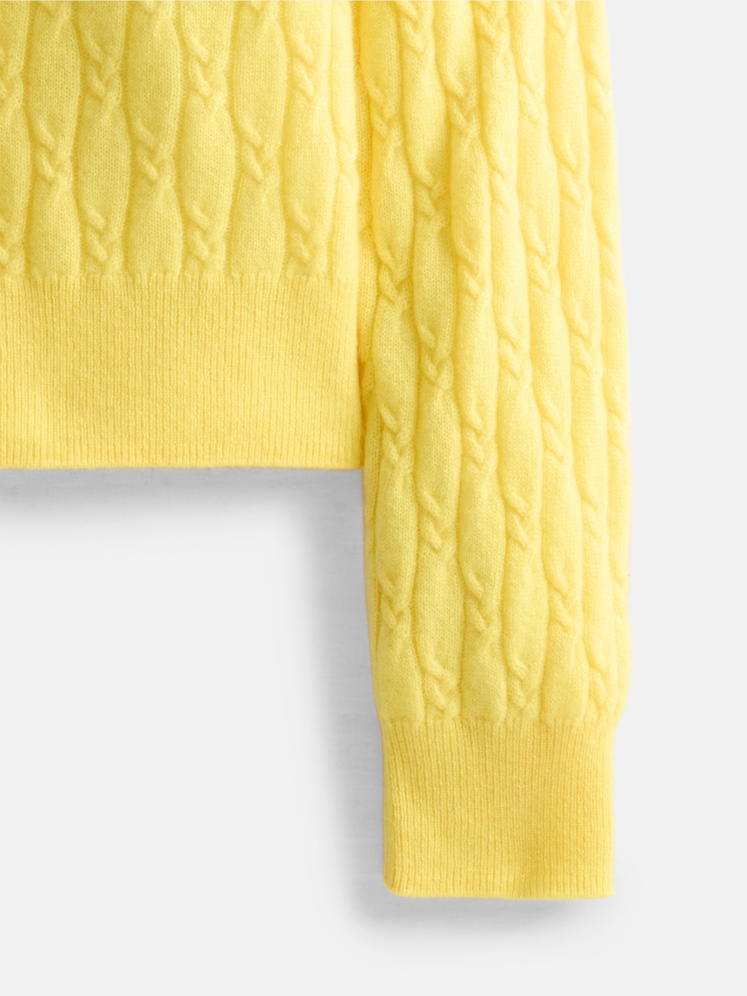 Free Assembly Toddler and Kids Cable Knit Cashmere Sweater with Puff Sleeves, Sizes 2T-5T and 6-12