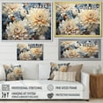 thumbnail image 4 of Designart "Mosaic Delight: Blue And White Chrysanthemums" Chrysanthemums Floater Framed Canvas Prints, 4 of 5