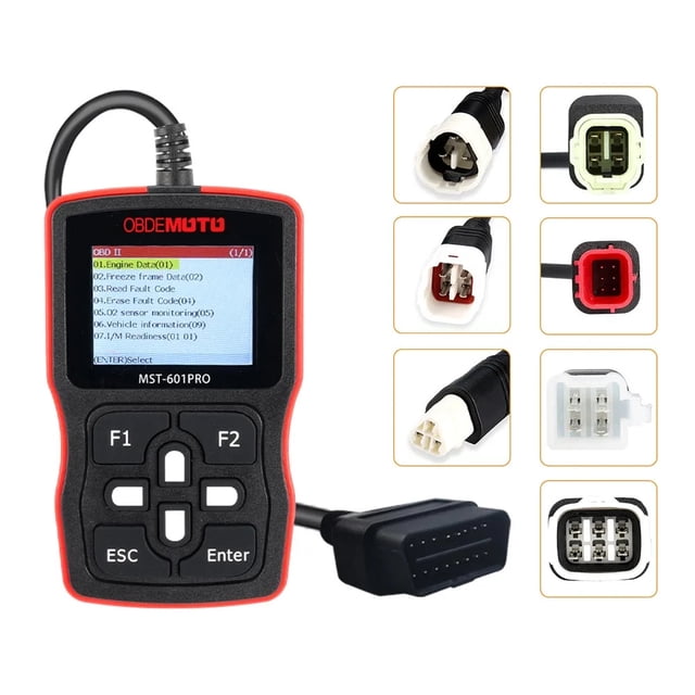 Escáner OBDII MST-601 Pro Obde Mutu Escáner OBDII/EOBD 4-en-1 para Motocicletas