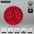 thumbnail image 2 of Wintergreen Lighting LED Starlight Sphere, LED Light Ball Sphere Light, Christmas Light Ball, Christmas Decoration (120 Lights, 7.5", Red)&nbsp;, 2 of 5