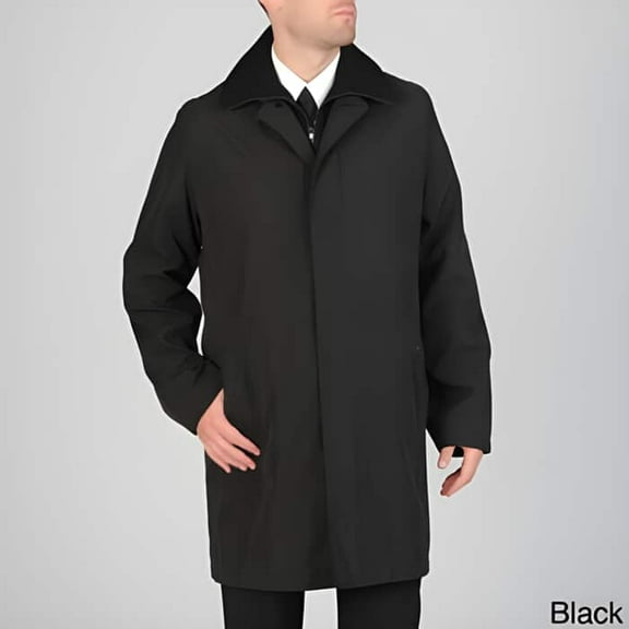 Rudy' Microfiber Raincoat Dress Coat Cheap Priced Available In Big & Tall Sizes Dark color black
