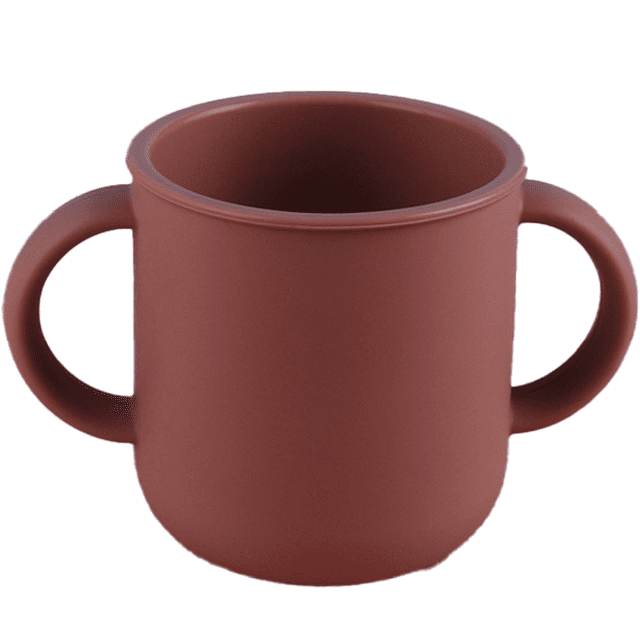 Taza de entrenamiento de silicona para bebés, taza de aprendizaje para niños pequeños con dos asas, taza abierta para bebés, a partir de 6 meses MFZFUKR CPB-DE-LYY1734-5