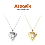 Love Knot Necklaces for Women Sterling Silver Diamond Pendant Necklace, Forever Infinity Silver Necklace For Women(Silver)