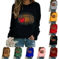 thumbnail image 3 of EQWLJWE T-Shirts de Baseball Maman pour Femmes Manches Longues Raglan Chandail Tops Saison de Football T-shirt Graphique Col Rond Blouse Manches Longues pour Femmes Tendance Grande Taille Tops d'Halloween, 3 of 5