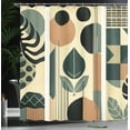 thumbnail image 3 of Ambesonne Monstera Shower Curtain, Mid Century Boho Abstract, 69"Wx84"L, Pale Reseda Green and Camel, 3 of 4