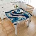 thumbnail image 2 of nygtbtfer Rectangle Multicolor Tablecloth Stainproof Tablecloths,Wipeable Table Cloth Wrinkle-Free for Round/Rectangle/Oval/Square/Party/Wedding,Modern Geometric Abstract Sea Waves, 2 of 7
