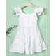 thumbnail image 1 of Verano primavera bebé niña vestido niñas pequeñas Fly manga sólido volantes sin mangas vestido de algodón de lino A-Line vestidos de fiesta 73 (6-12 M) Gao Jinjia LED, 1 of 2