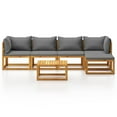 thumbnail image 3 of vidaXL 6 Piece Garden Lounge Set with Cushion Solid Acacia Wood, 3 of 12