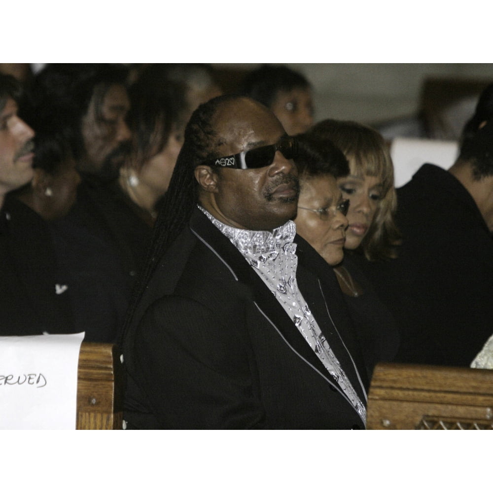 Stevie Wonder at Luther Vandross funeral service Photo Print Walmart