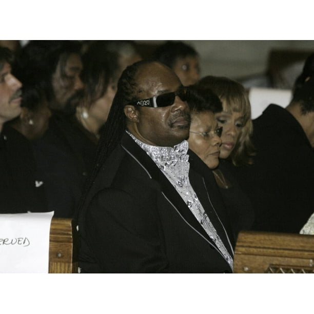 Stevie Wonder at Luther Vandross funeral service Photo Print Walmart