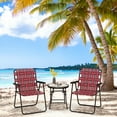 thumbnail image 2 of Gymax Set of 2 Patio Folding Web Chair Set Portable Beach Camping Chair Red, 2 of 8