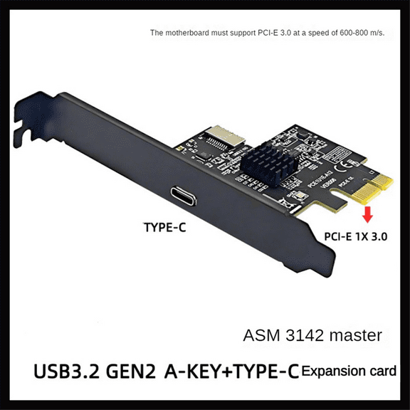 USB3.2 GEN2 10Gbps ASM3142 Chip PCI-E to USB-C Adapter for Desktop