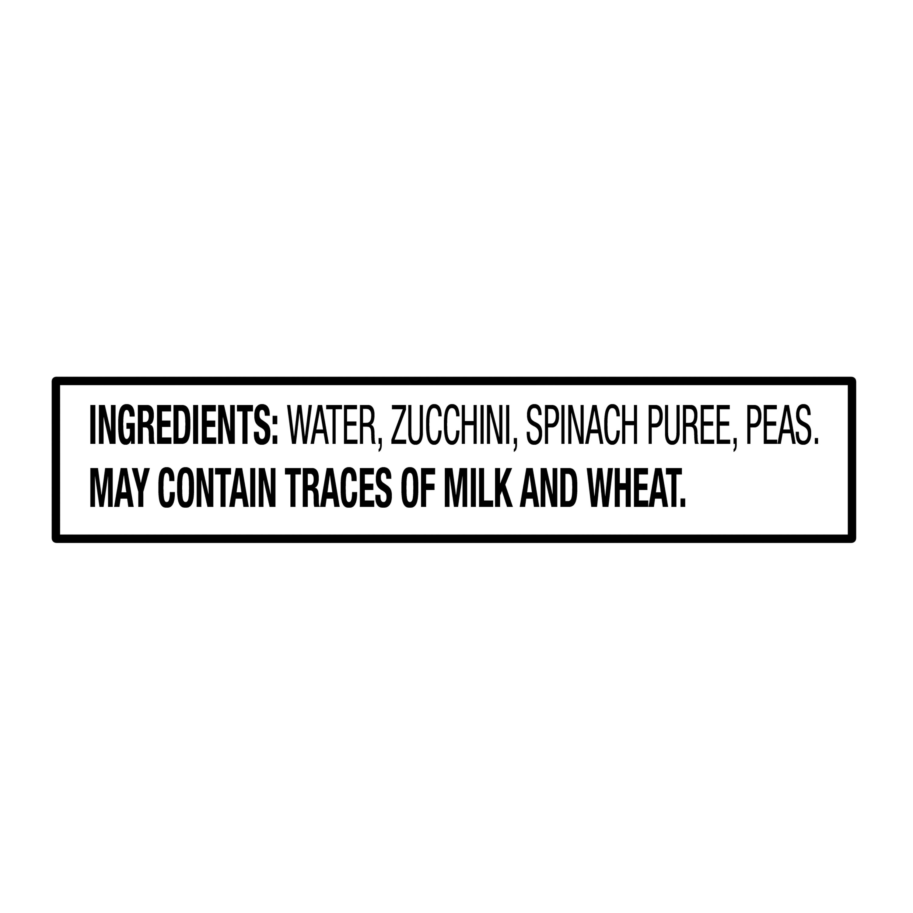 Parents Choice Zucchini Spinach & Pea Baby Food Stage 2, 4oz Glass Jar