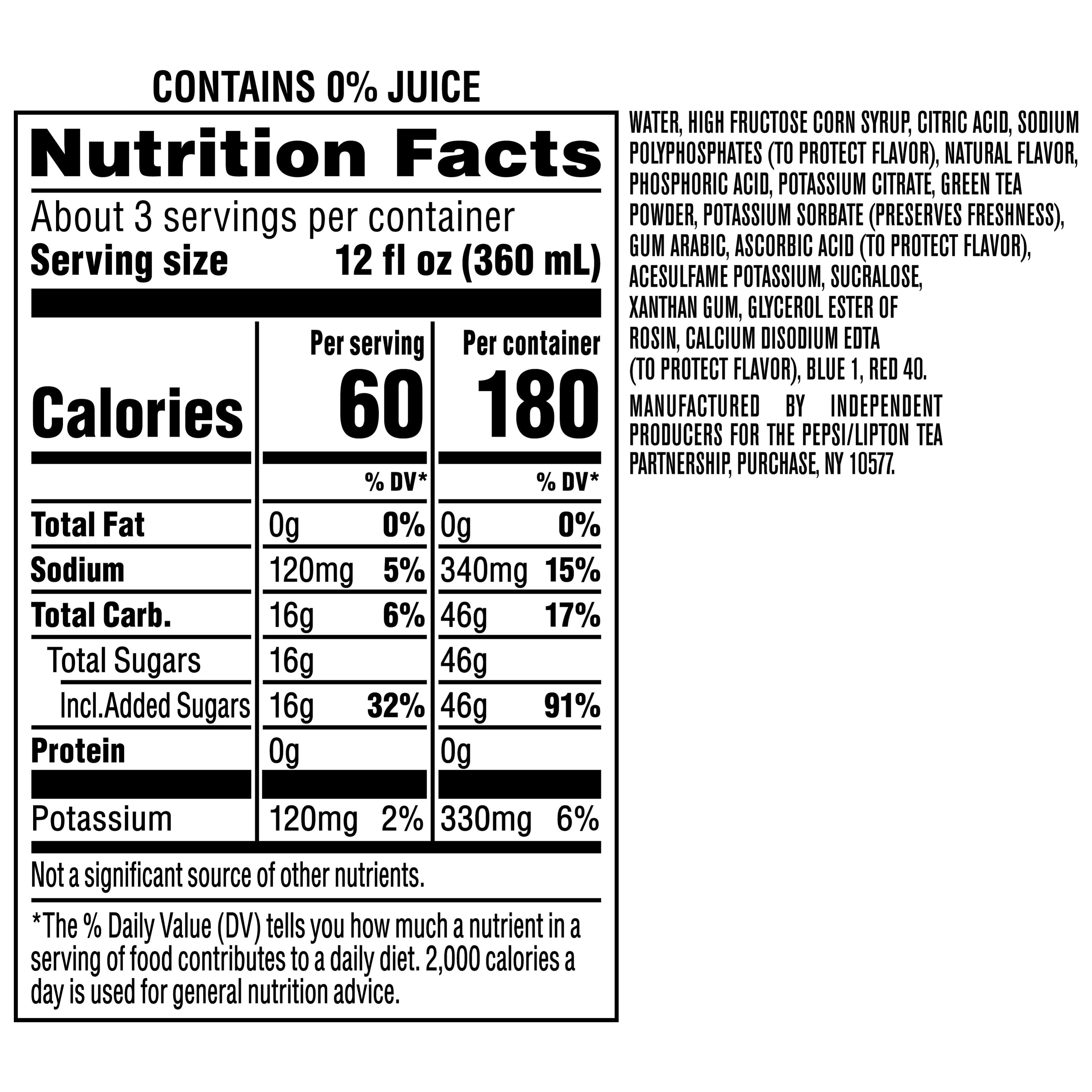 Brisk Iced Tea Blueberry Pomegranate 1 Liter Bottle
