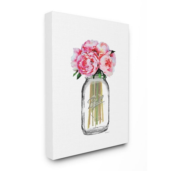 Stupell Industries Fashion Designer Flower Jar Pink Rose Watercolor Canvas Wall Art by Amanda Greenwood