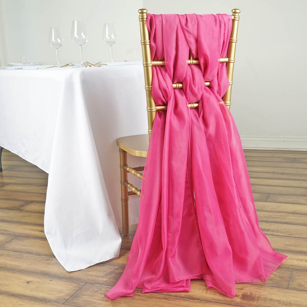 Efavormart 5 Pack 22" x 78" DIY Premium Designer Chiffon Chair Sashes
