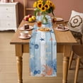 thumbnail image 2 of Orange Navy Blue Coral Table Runner 70 Inches, Summer Beach Coastal Ocean Blue Wood Bed Runner Dresser Scarves Tabletop for Indoor Outdoor Parties/Ceremony/Banquet, 13" x 70", 2 of 9