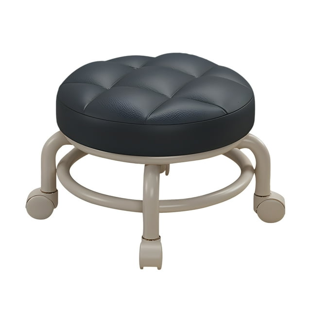 Taburetes Bajos con Ruedas Universal Giratoria 360 Grados PU