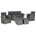 thumbnail image 1 of vidaXL 6 Piece Garden Lounge Set with Cushions Poly Rattan Grey, 1 of 5