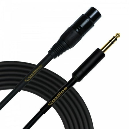 1 ft castline gold xlr female to 1/4" trs patch cable mogami neglex 2549