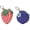 Blue, Pink, variant on 2 PCS Cute Fruit Coin Purse Bag Charm,Mini Leather Coin Change Purse & Pouch Holder Keychain Charm for Handbag Tote Wallet Airtag Accessories,Fruit Bag Charms for Girl Women(Strawberry+Blue berry)