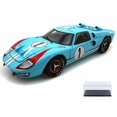 thumbnail image 1 of Diecast Car & Display Case Package - 1966 Ford GT-40 MK II #1, Gulf Blue w/ White Stripes - Shelby  SC411 - 1/18 Scale Diecast Model Toy Car w/Display Case, 1 of 3