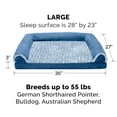 thumbnail image 2 of FurHaven Two-Tone Faux Fur & Suede Orthopedic Sofa Pet Bed for Dogs & Cats - Large, Marine Blue, 2 of 12