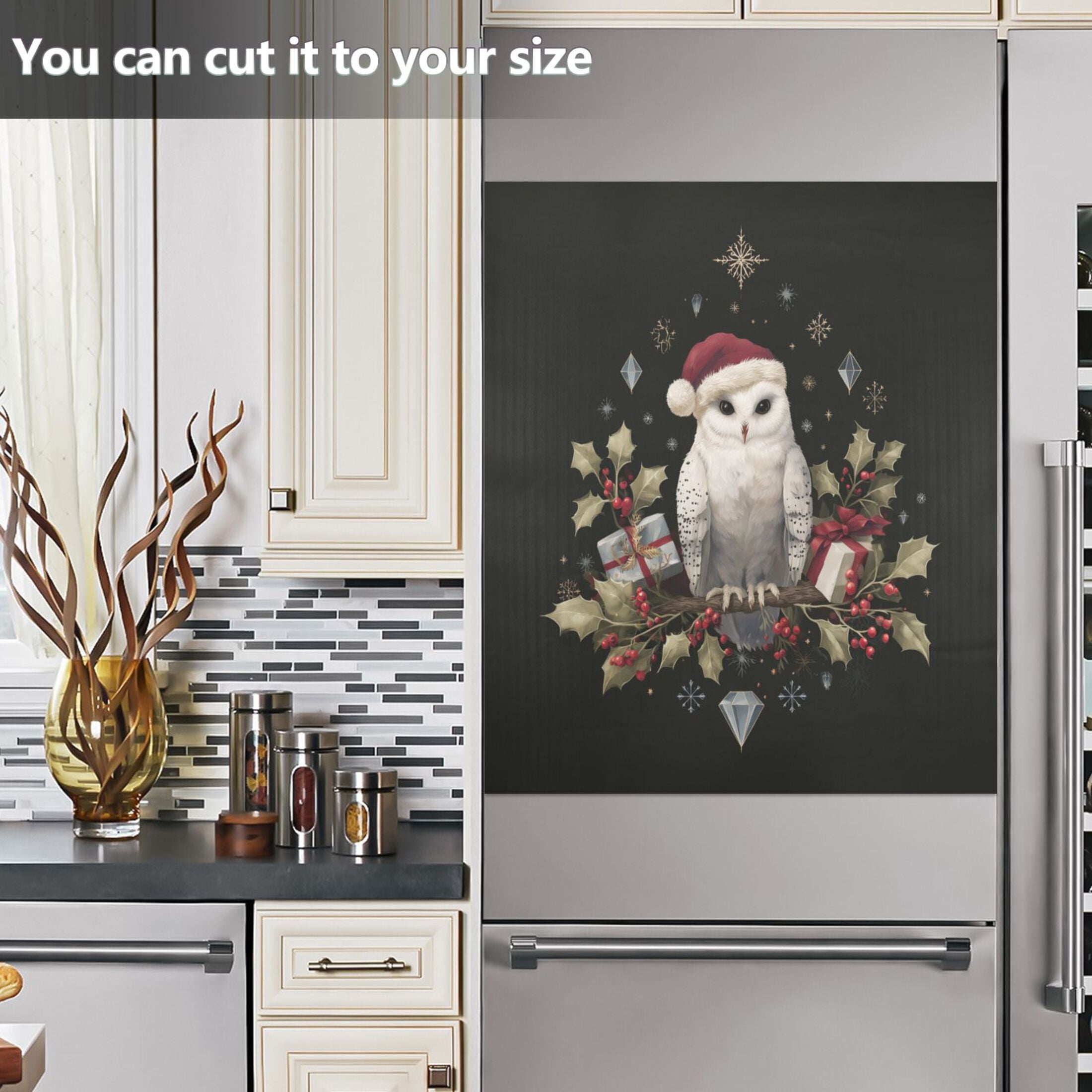 Dishwasher Sticker Magnetic Dishwasher Sticker Magnetic Decorative Sticker Refrigerator Sticker Dishwasher Decorative Stickers Magical Christmas Black Owl