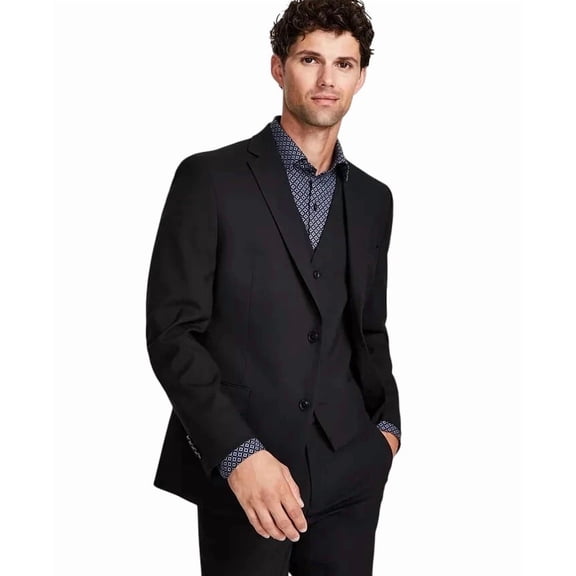 Alfani Mens Slim fit Suit Jacket Blazer 36 S Black Solid Stretch