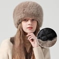 thumbnail image 5 of Gorro ruso de piel sintética para mujer, gorro de invierno cálido y suave, 5 of 5