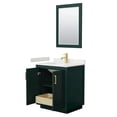 thumbnail image 3 of Wyndham Collection Miranda 30" Marble&Wood Single Bathroom Vanity in Green/Gold, 3 of 7