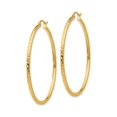thumbnail image 4 of Medium Diamond Cut Hoop Earrings in 14K Yellow Gold 1 1/2 inch (2.00 mm) for Women, 4 of 5