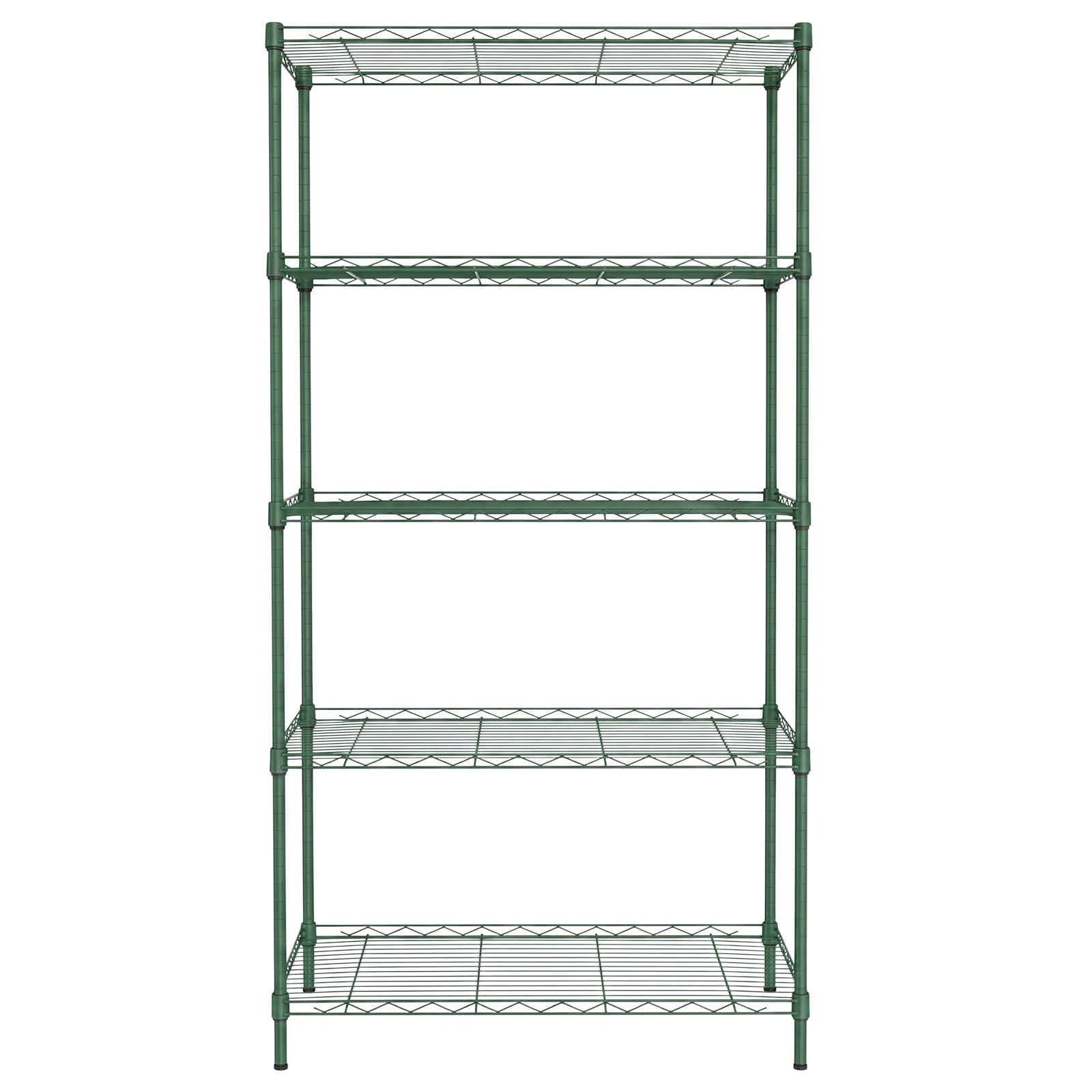 5-Layer Adjustable Display Rack Iron Household Shelf with Adjustable Feet 29.13 x 13.39 x 59.06 in Forest Green