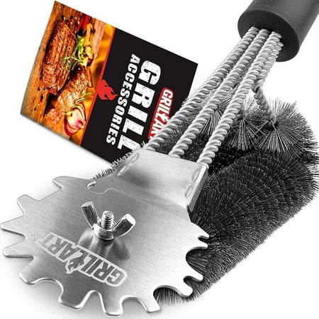GRILLART Grill Brush and Scraper 3D Cleaner - Adjustable BBQ Grill Accessories Cleaning Kit - 12 Grooves Safe 18
