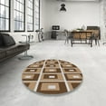thumbnail image 3 of Ahgly Company Indoor Round Patterned Brown Novelty Area Rugs, 6' Round, 3 of 6