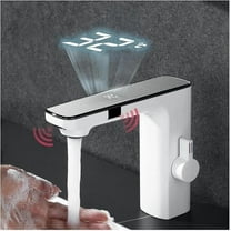 Touchless Bathroom Sink Faucet Automatic Motion Sensor Vanity Faucet Single Hole White&Chrome