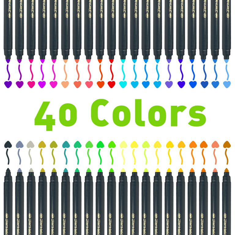 Jar Melo 40 Count Washable Fine Line Markers for Toddlers,Mess Free Markers  Kit for Kids , Party Favors School Classroom Suppliers Gift for 3+ 
